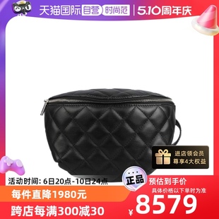 中古CHANEL 香奈儿99新女士黑色皮质腰包时尚 自营 牛皮