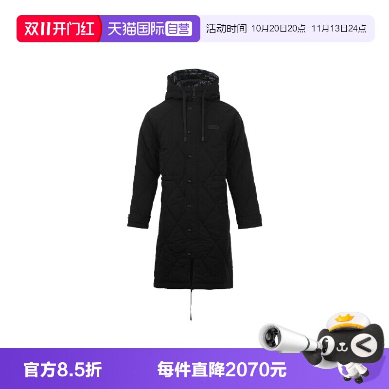 【自营】Versace Jeans Couture范思哲中长款男士连帽薄棉褛外套