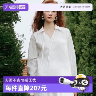 ELLE白色高级感蝴蝶结衬衫 HSU ESTER 女2025夏衬衣 自营