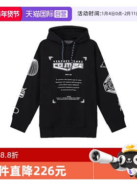 【自营】VJC范思哲 男士棉质宽松版加绒款连帽卫衣73GAIT19 CF00O