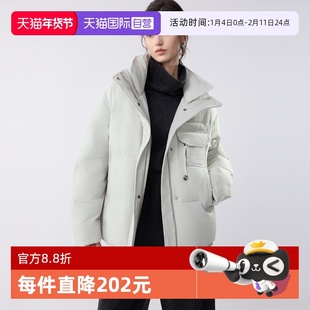 【自营】ELLE90白鸭绒工装风短款羽绒服女2025冬新款加绒加厚外套