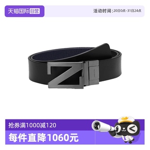 自营 男士 ZEGNA B027UZ Z字搭扣可裁剪双面旋转皮带腰带 LHBOV