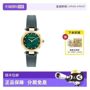蔻驰手表女CARY小绿表贝母盘镶钻石英女表14503951 COACH 自营