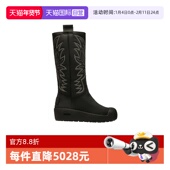 自营 Bally 巴利 女士黑色小牛皮高筒靴子中筒靴 6302966