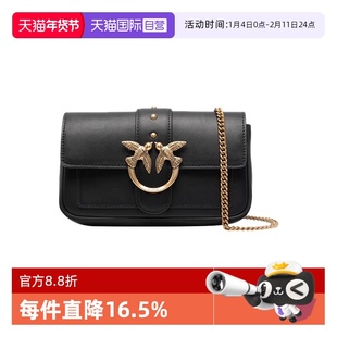 【自营】PINKO经典女款飞鸟燕子包单肩斜挎真皮手提包小号链条包