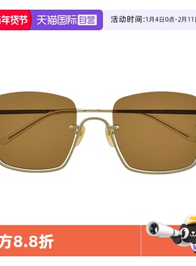 【自营】GUCCI/古驰太阳镜男女通用金属帅气半框时尚墨镜GG1279S