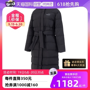 新款 Puma彪马羽绒服女装 自营 运动服连帽保暖黑色外套672278