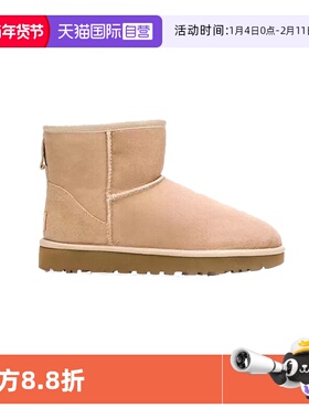 【自营】UGG秋冬平底圆头纯色皮毛一体保暖短靴雪地靴1016222