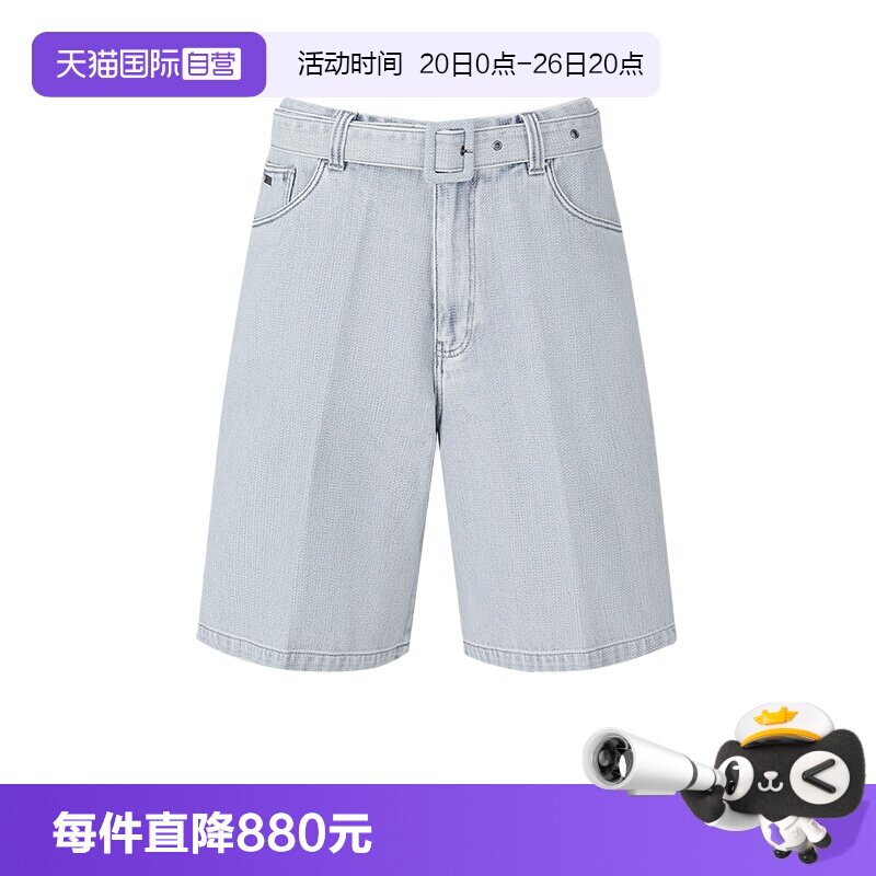 EA阿玛尼男士高腰牛仔短裤