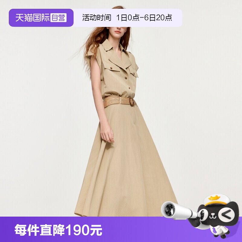 ELLE法式工装风无袖连衣裙图片