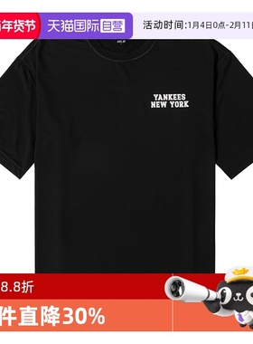 【自营】MLB短袖男女装黑色圆领运动T恤简约时尚休闲服3ASWB2243