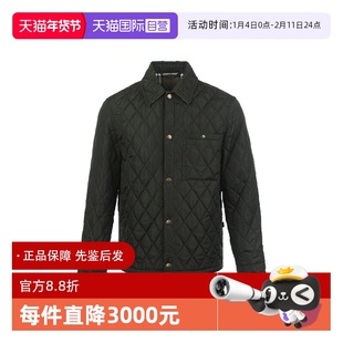 【自营】BURBERRY/博柏利纯色男士绗缝格纹休闲宽松薄棉褛外套