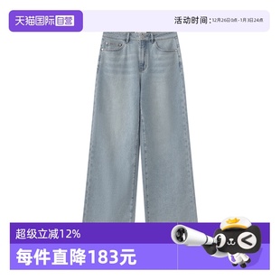 Polo2025夏季 老爹裤 自营 浅蓝 宽松直筒牛仔裤 Marc 时尚 新款