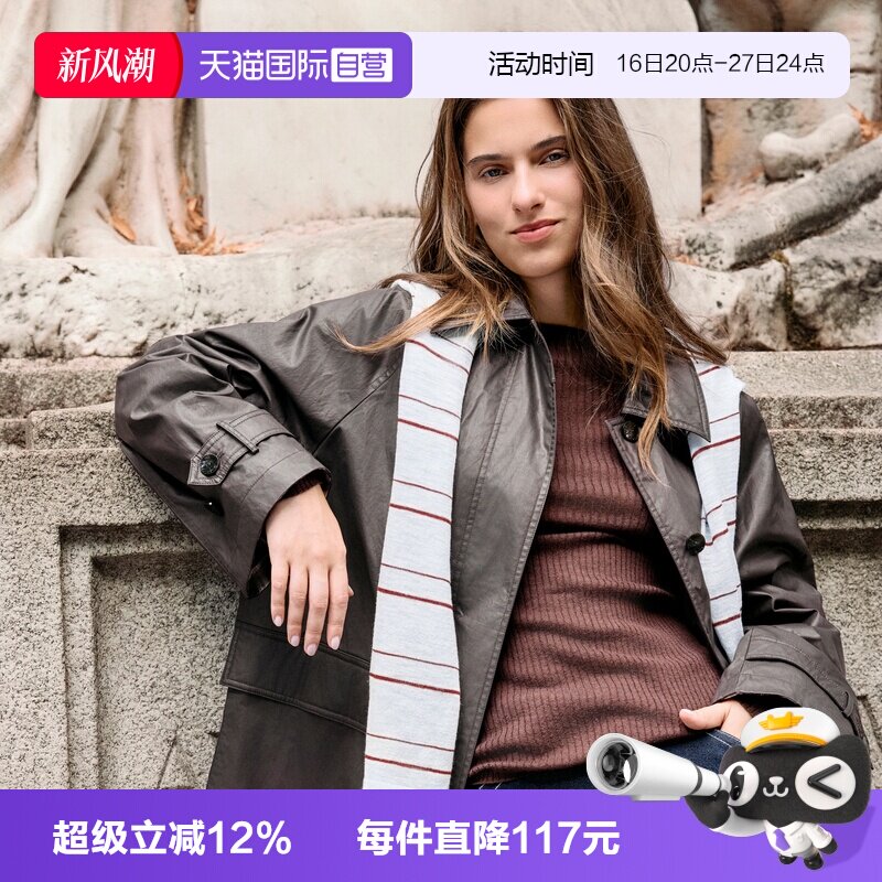 ELLE90白鸭绒复古衬衫式羽绒服