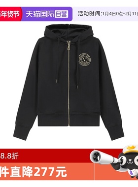 【自营】范思哲 VJC 女士连帽长袖卫衣运动衫 75HAIT06 CF06T拉链