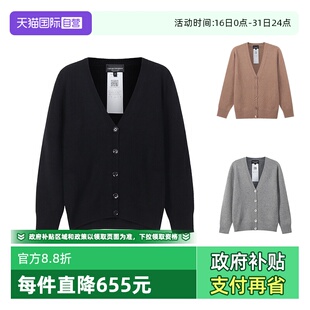 ARMANI 女士V领羊绒衫 针织衫 8N2MW1 EMPORIO 开衫 2MA1Z 自营
