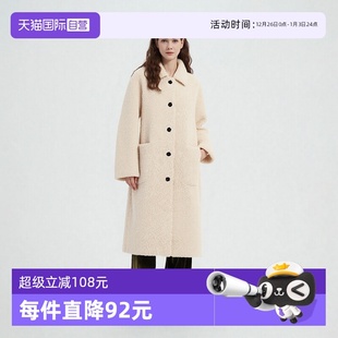 简约慵懒翻领长款 Bari Petit 环保皮草外套 自营