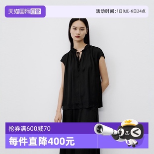 女 自营 衬衫 花边立领设计感别致无袖 Polo Marc 商场同款