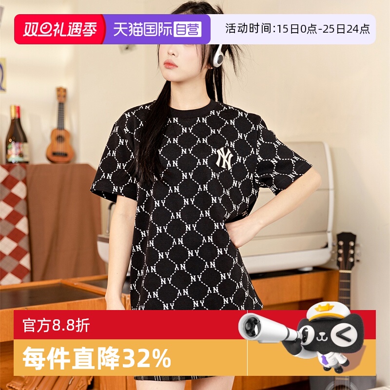 MLB短袖情侣圆领老花T恤