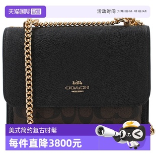 女士配皮小号单肩斜挎包链条包 蔻驰 COACH 91019女包 自营
