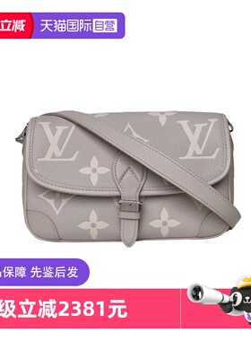 【自营】中古98新LV/路易威登斜挎包灰色皮革C芯片Diane法棍包24