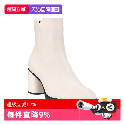 【自营】Ecco/爱步女靴时尚舒适侧拉链短筒时装靴粗跟皮靴 222613