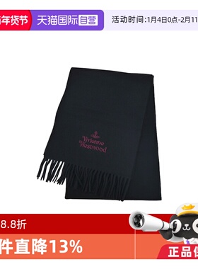 【自营】Vivienne Westwood品牌徽标绒线围巾81030007 W00Q7 AAB