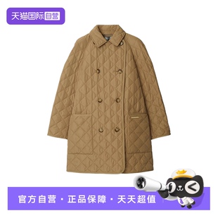 【自营】Burberry巴宝莉博柏利棉外套棉服女款棉袄菱格纹中长款