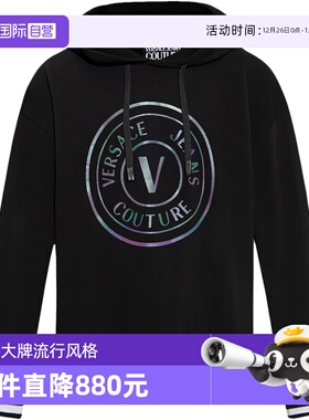 【自营】VJC范思哲 男士棉质宽松版加绒连帽运动衫73GAIG01 CF00G