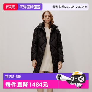 Marc 自營(yíng) 保暖羽絨服女 商場(chǎng)同款 白鵝絨菱形格長(zhǎng)款 Polo