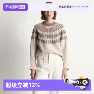 Marc Polo2025冬新款 复古费尔岛提花长袖 女 毛织套头衫 自营