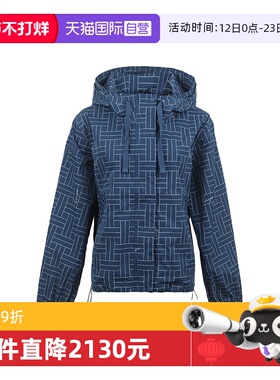 【自营】KENZO女士25ss印花宽松抽绳下摆短款连帽拉链夹克外套