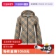 自营 BURBERRY 博柏利新款 格纹宽松休闲薄款 女士连帽夹克外套