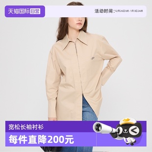 Bari 简约通勤风 卡其色拉链装 女 Petit 饰宽松衬衫 春夏 自营