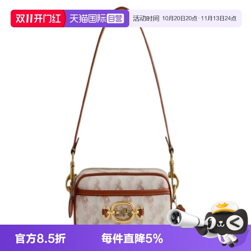 COACH蔻驰手提包金属标志小号