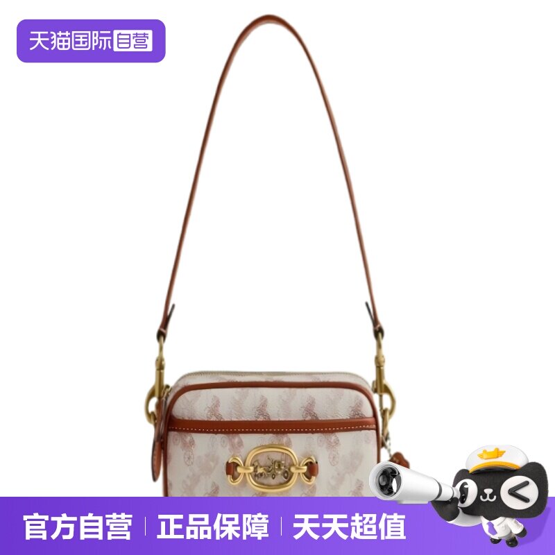 COACH蔻驰手提包金属标志小号