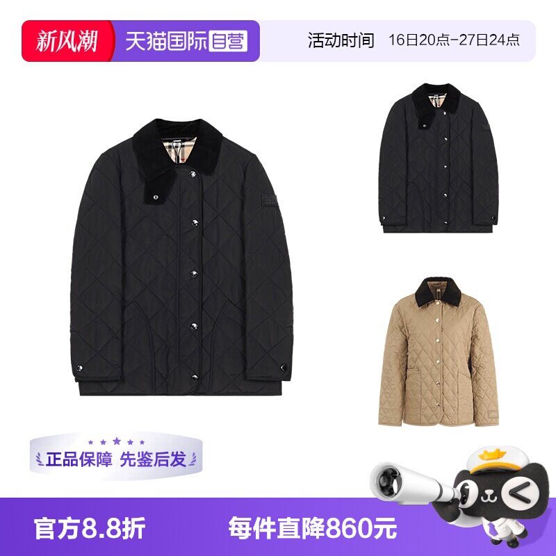 博柏利BURBERRY薄款女士棉服图片