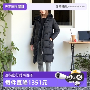 凯文克莱女士黑色长款 Klein Calvin 棉服CWN04716 自营