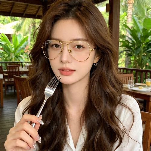【自营】RayBan雷朋飞行员光学眼镜金属款复古大框男女0RX6489