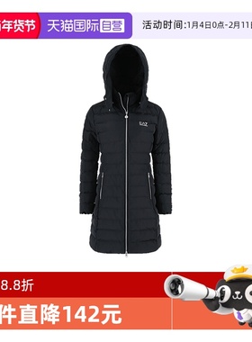 【自营】EA7阿玛尼女士聚酯纤维中长款连帽棉服外套6HTL05 TN8AZ