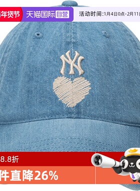 【自营】MLB帽子男女帽运动帽蓝色牛仔鸭舌帽遮阳棒球帽3ACPH024N