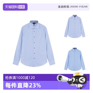 微型鷹標(biāo)提花休閑長(zhǎng)袖 1K0BZ EA阿瑪尼 男士 3R1C86 自營(yíng) 襯衫