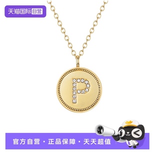 Ever锁骨链字母硬币吊坠项链女 Glam 轻奢小众设计锁骨链 自营