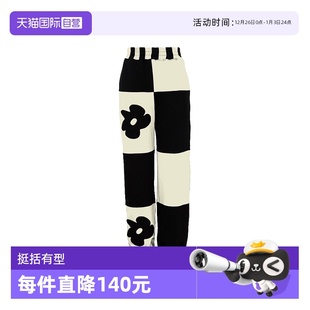 Bari Petit 设计师合作款 棋盘格针织女士长裤 时髦 休闲 自营