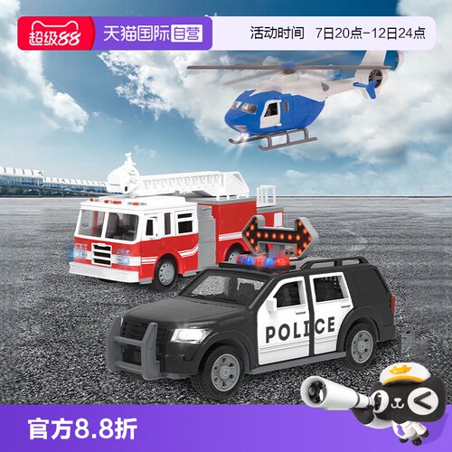 Driven工程车男孩滑行3辆装玩具