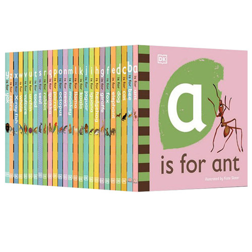 【自营】英文原版 DK Alphabet A is for Ant - Z is for Zebra 纸板书 26册合售 0-3岁 幼儿英文字母单词认知 启蒙学习
