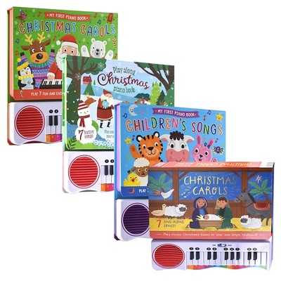 【自营】My First Piano Book Christmas Carols 圣诞颂歌 童谣琴键发声书 钢琴纸板书 含7首儿歌 英语音乐启蒙  英文原版进口图书