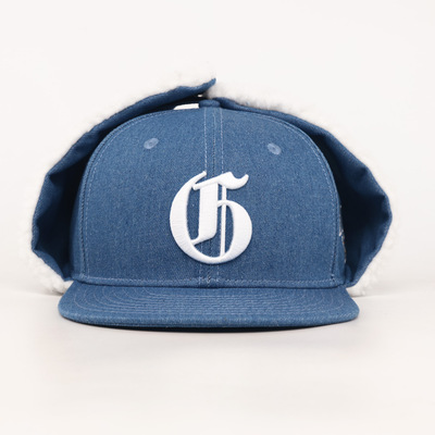 GENIUSCLUB复古迷彩羊羔毛刺绣雷锋帽护耳保暖系带棒球帽男女款