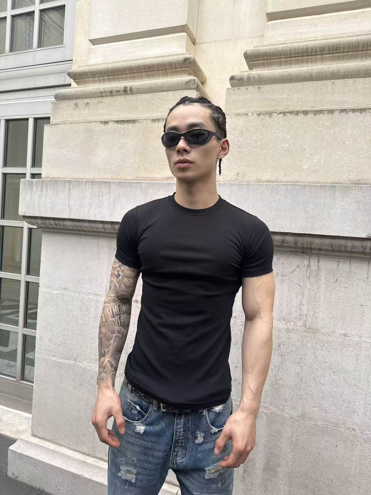 GENIUSCLUB超紧基础款修身短袖T恤圆领纯色（区别普通版）
