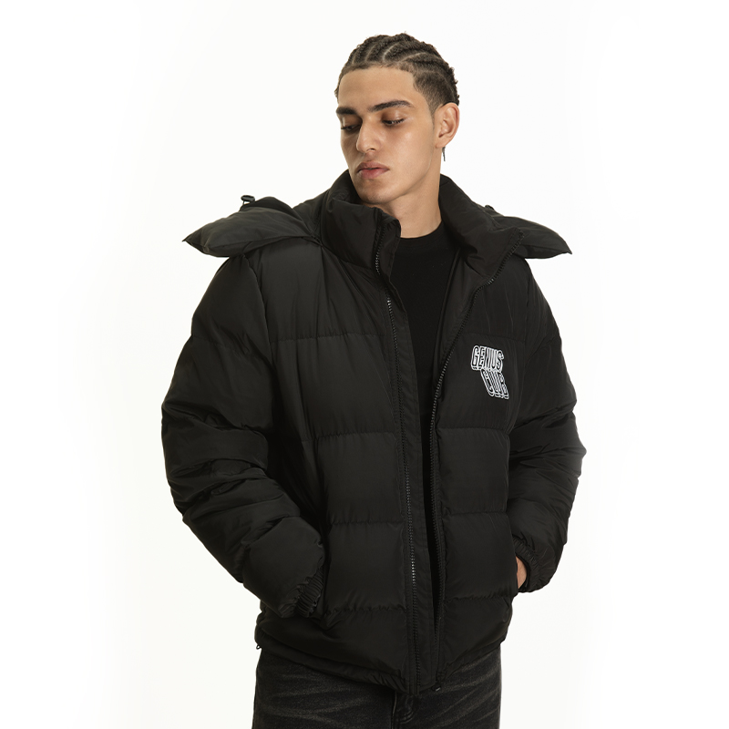 【kkluv同款】GENIUSCLUB秋冬连帽可拆卸新款羽绒服纯色白鸭绒